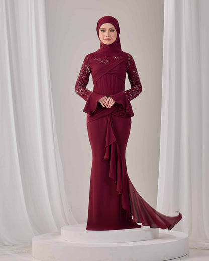 SEPHIA DRESS (BURGUNDY)