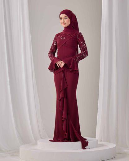 SEPHIA DRESS (BURGUNDY)
