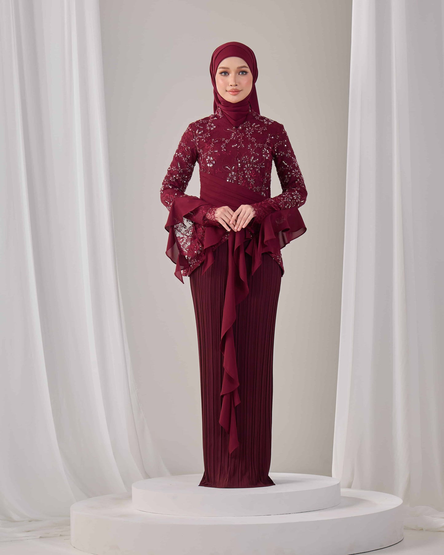 CAYLYN KURUNG (BURGUNDY)