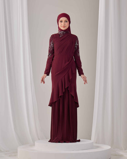 RAELYN DRESS (BURGUNDY)