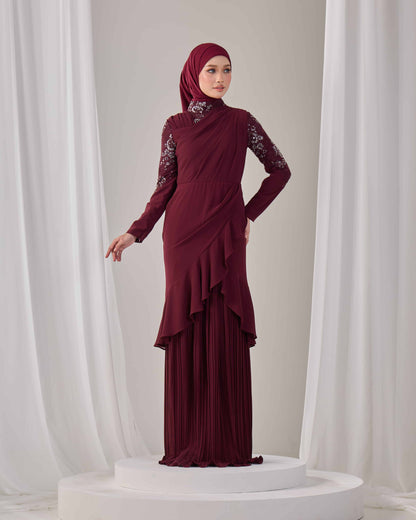 RAELYN DRESS (BURGUNDY)