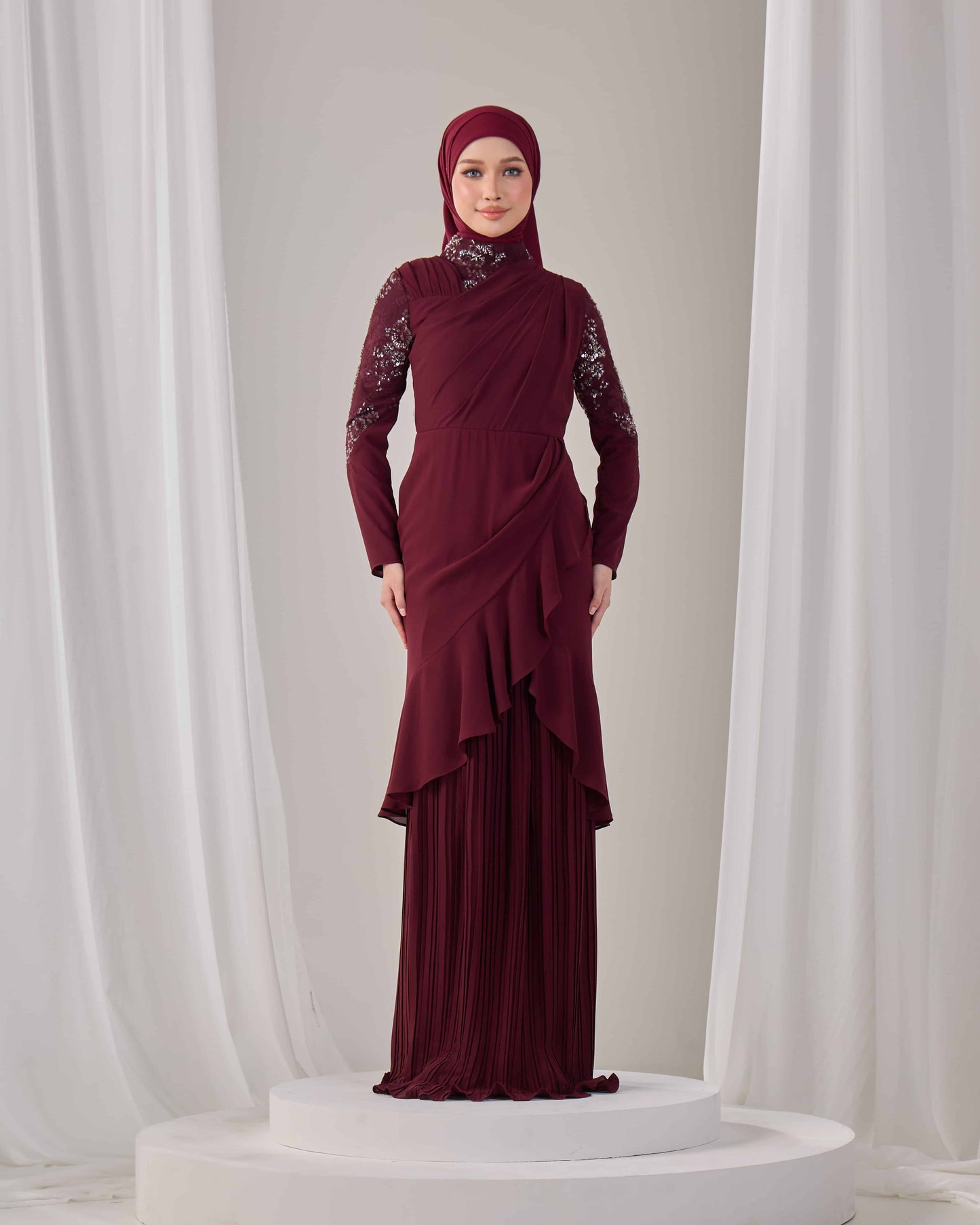 RAELYN DRESS (BURGUNDY)