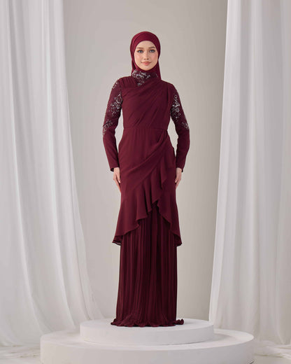 RAELYN DRESS (BURGUNDY)