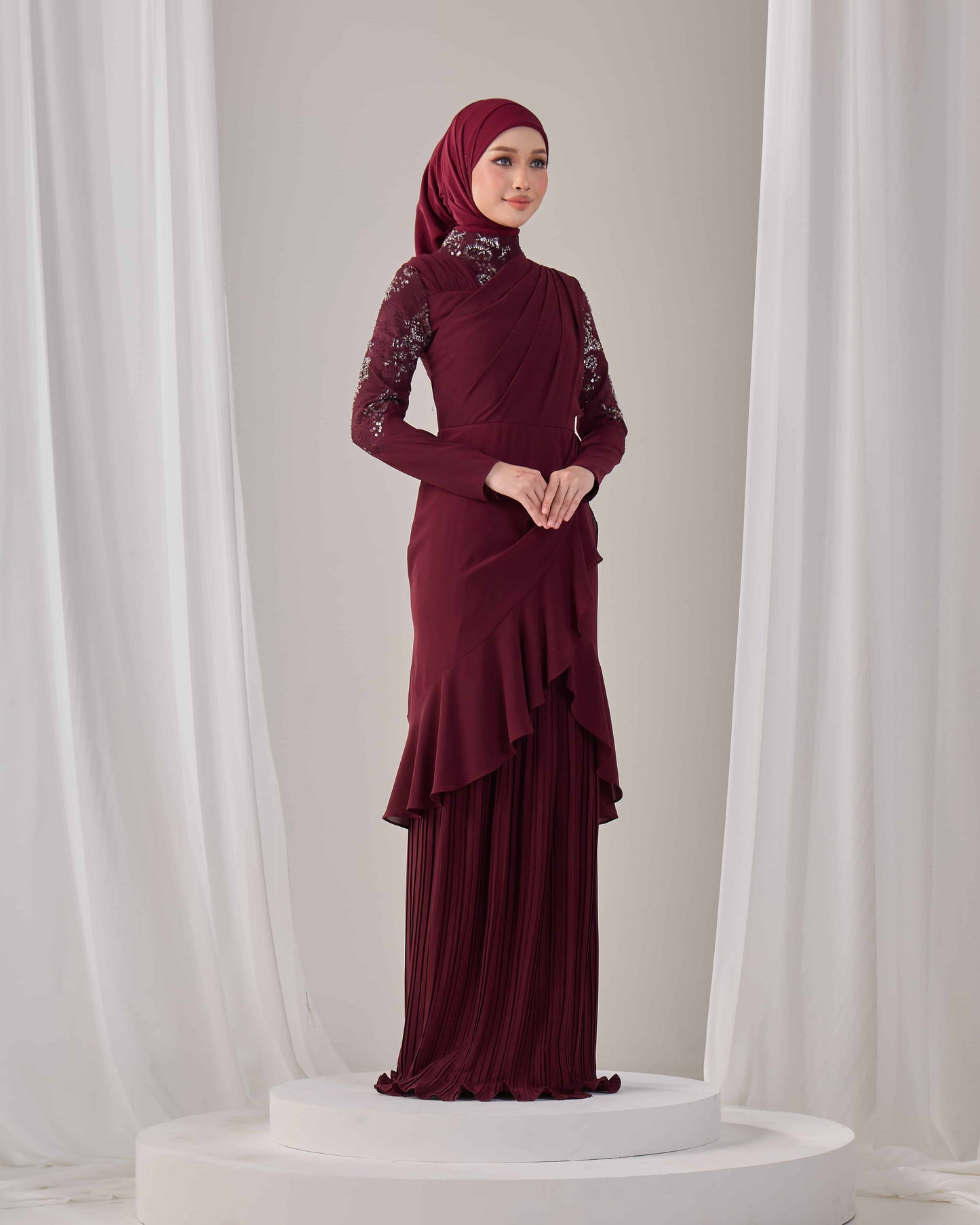 RAELYN DRESS (BURGUNDY)