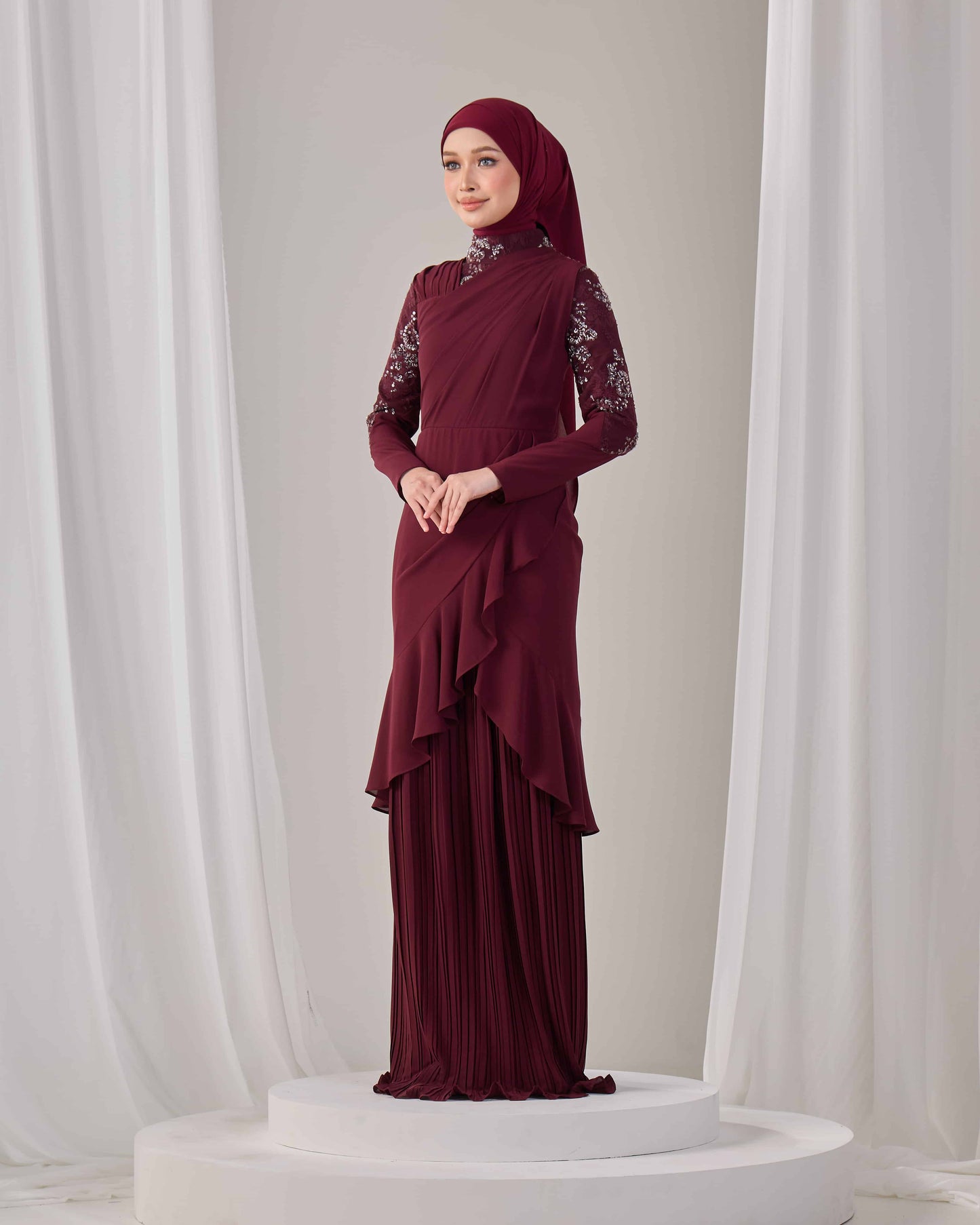 RAELYN DRESS (BURGUNDY)