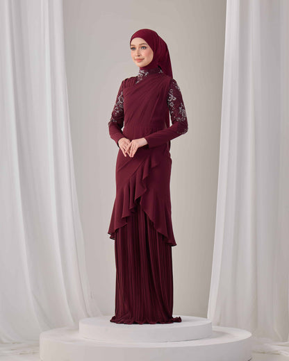 RAELYN DRESS (BURGUNDY)