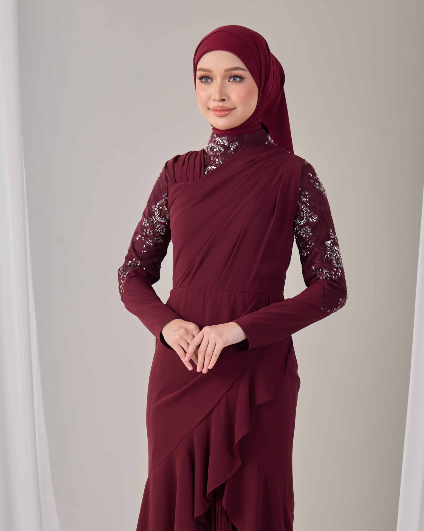 RAELYN DRESS (BURGUNDY)