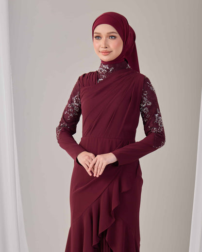 RAELYN DRESS (BURGUNDY)