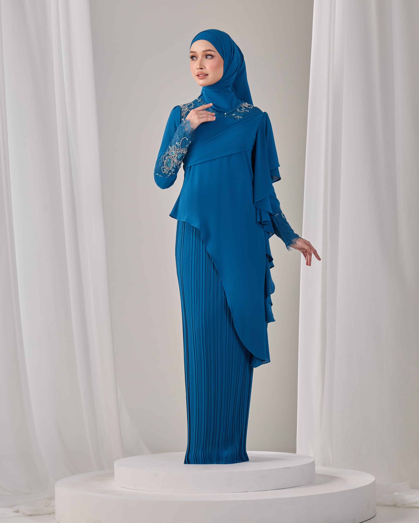 ADALINE DRESS (TEAL BLUE)