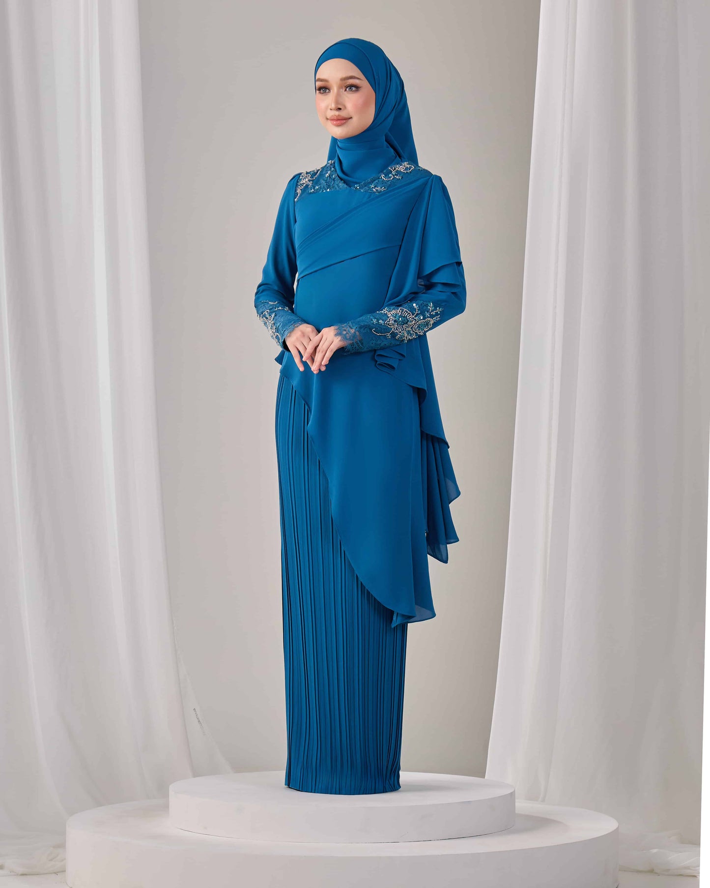 ADALINE DRESS (TEAL BLUE)