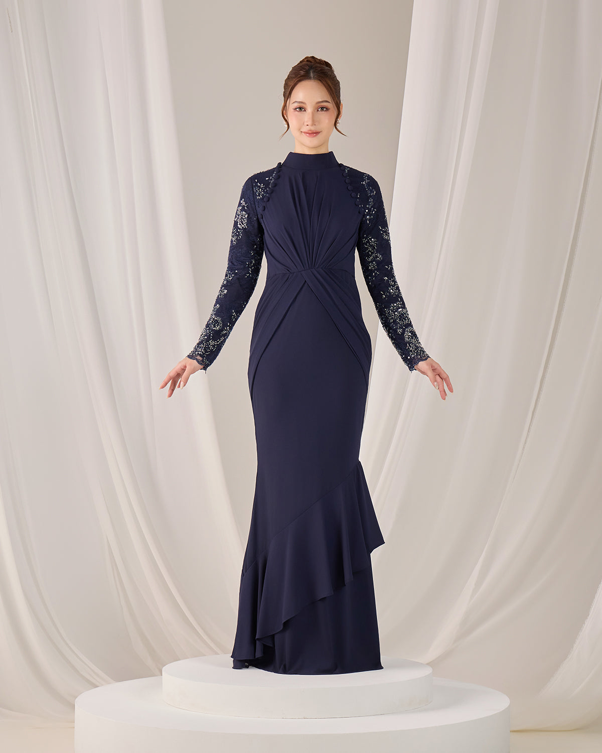 MINOR DEFECT LUNARA DRESS (NAVY BLUE)