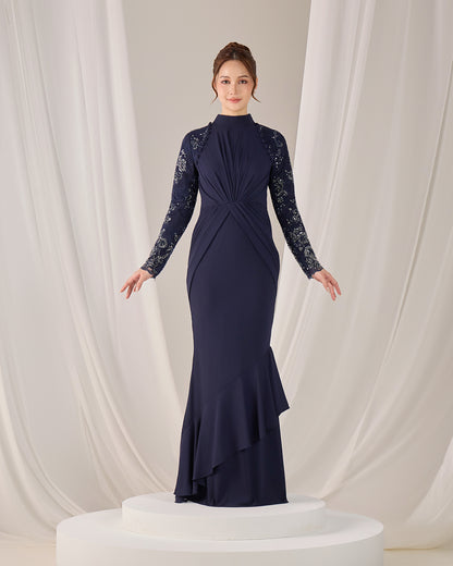 MINOR DEFECT LUNARA DRESS (NAVY BLUE)