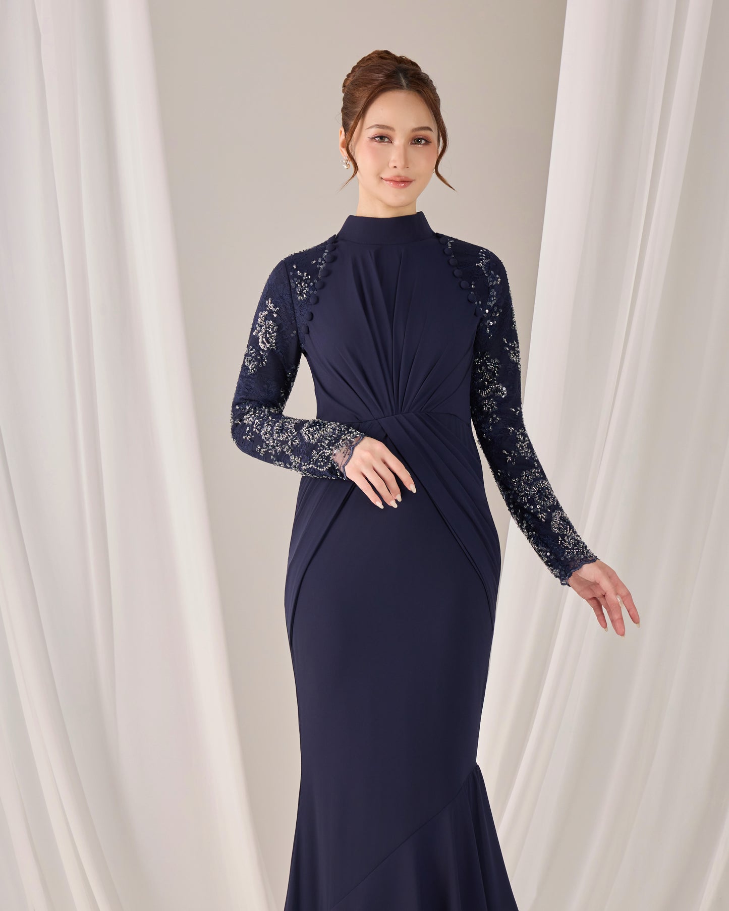 MINOR DEFECT LUNARA DRESS (NAVY BLUE)