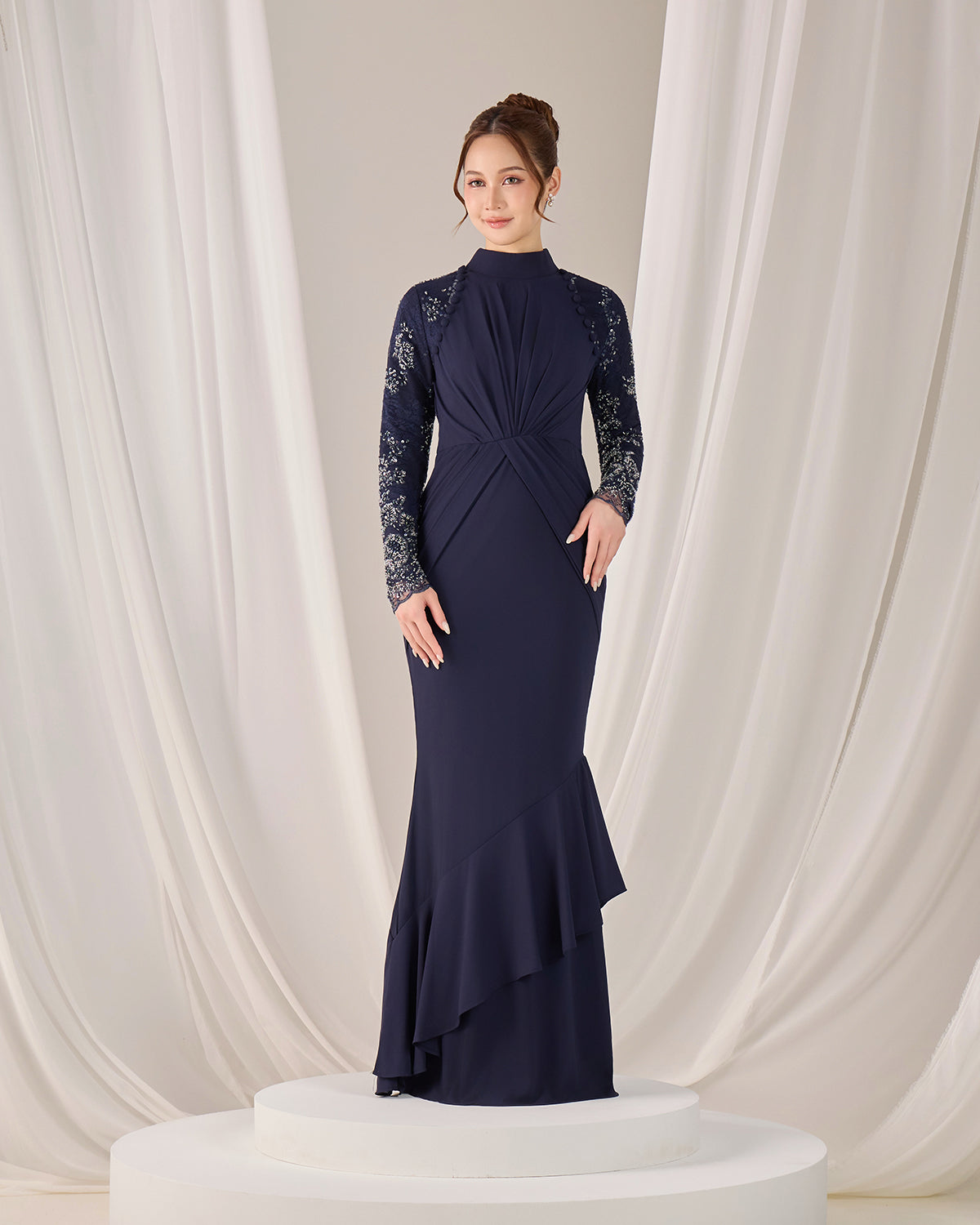 MINOR DEFECT LUNARA DRESS (NAVY BLUE)