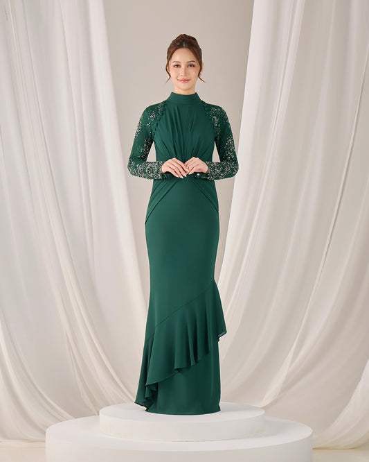 MINOR DEFECT LUNARA DRESS (EMERALD GREEN)