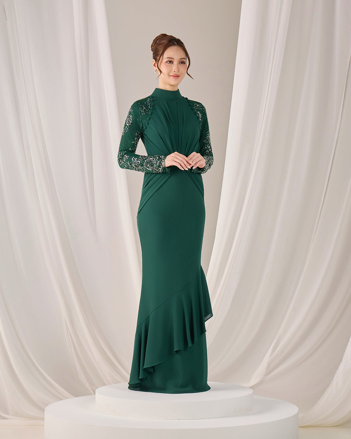 MINOR DEFECT LUNARA DRESS (EMERALD GREEN)