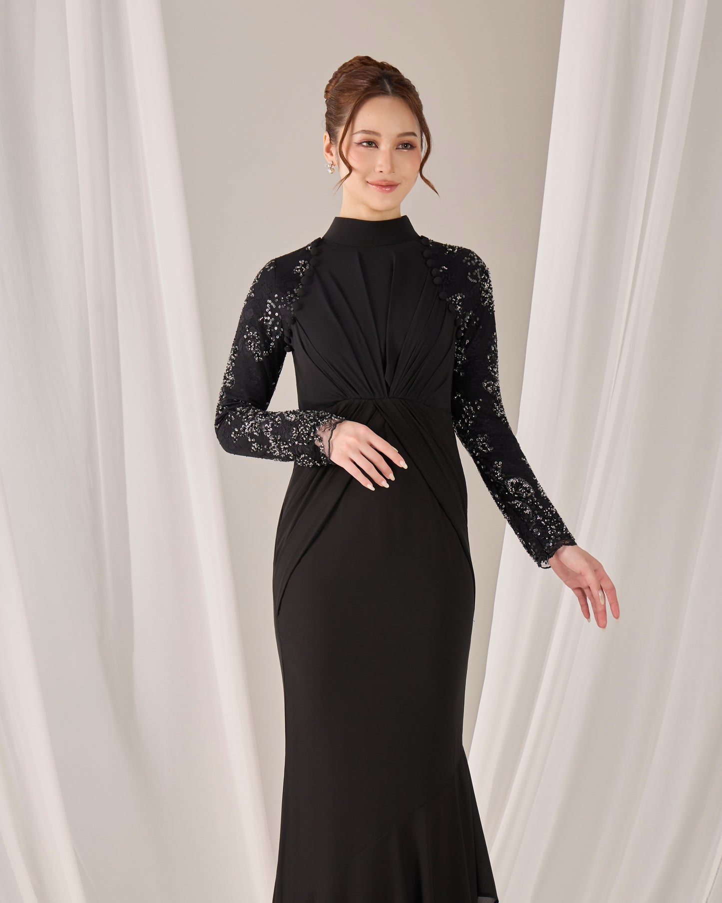 MINOR DEFECT LUNARA DRESS (BLACK)