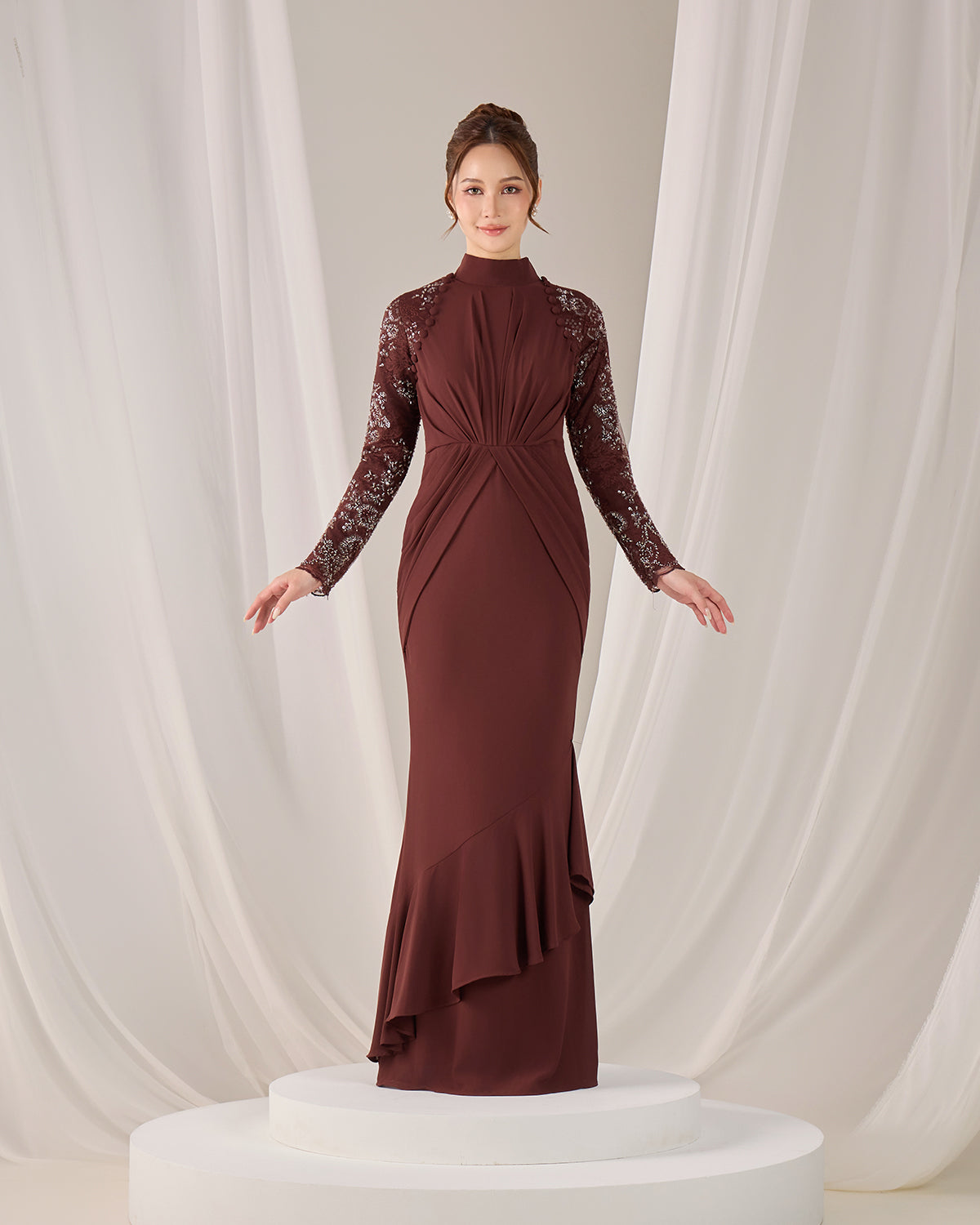 MINOR DEFECT LUNARA DRESS (RICH BROWN)