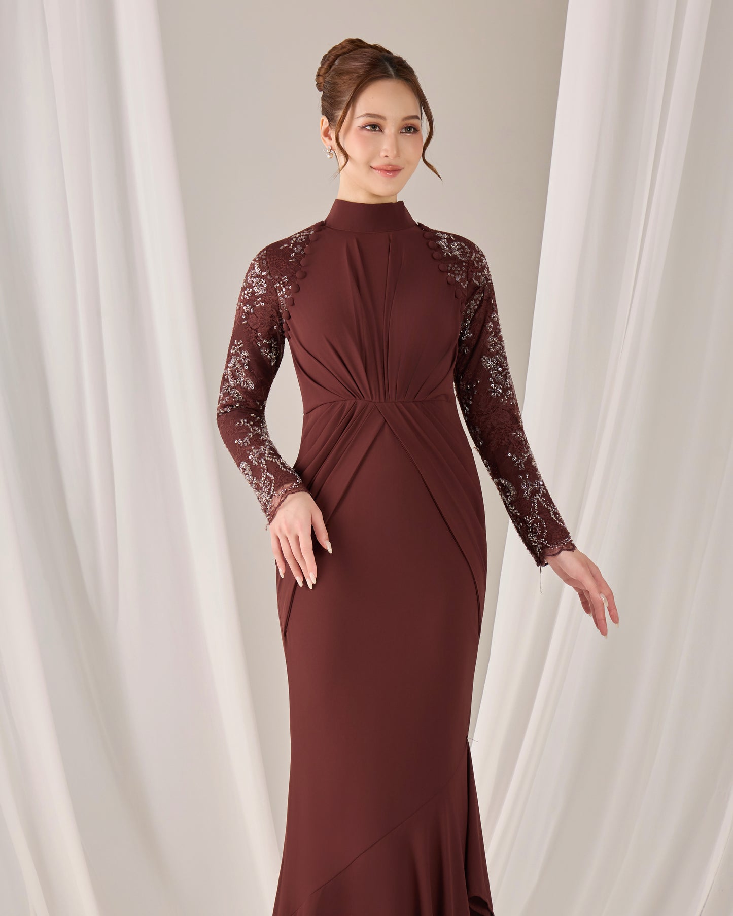 MINOR DEFECT LUNARA DRESS (RICH BROWN)