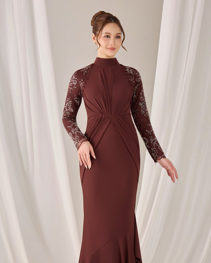 MINOR DEFECT LUNARA DRESS (RICH BROWN)