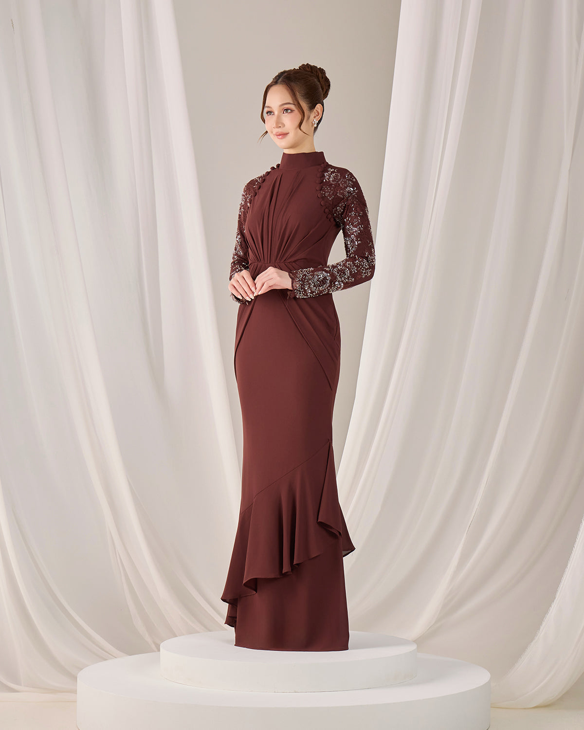 MINOR DEFECT LUNARA DRESS (RICH BROWN)