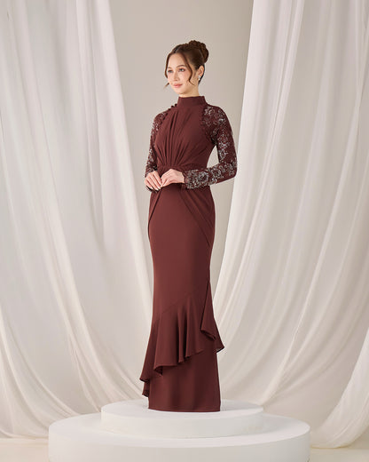 MINOR DEFECT LUNARA DRESS (RICH BROWN)
