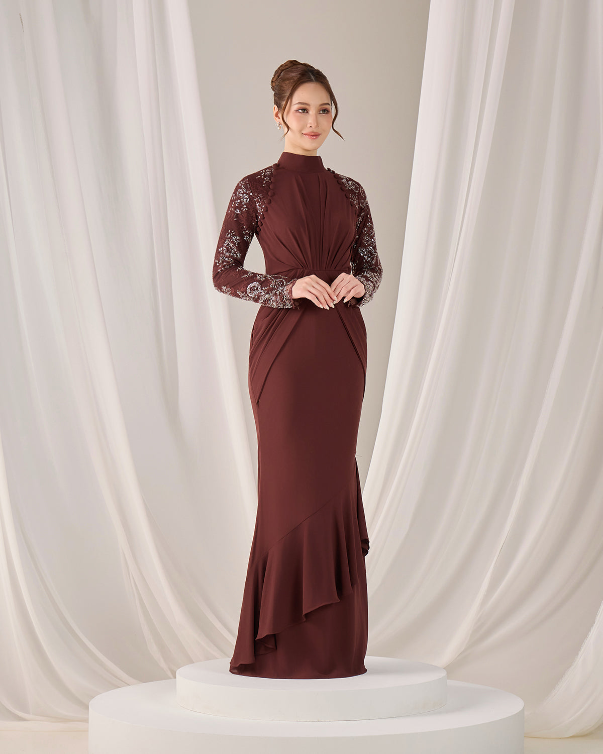 MINOR DEFECT LUNARA DRESS (RICH BROWN)