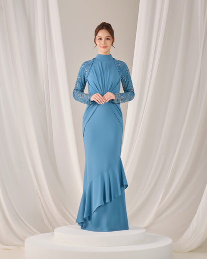 LUNARA DRESS (DIAMOND TEAL BLUE)