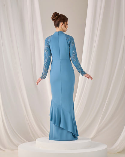 LUNARA DRESS (DIAMOND TEAL BLUE)
