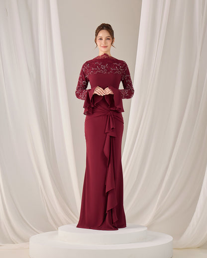 FREYA DRESS (BURGUNDY)