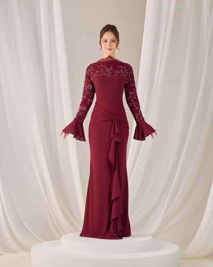 FREYA DRESS (BURGUNDY)