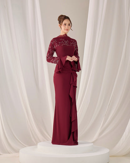 FREYA DRESS (BURGUNDY)