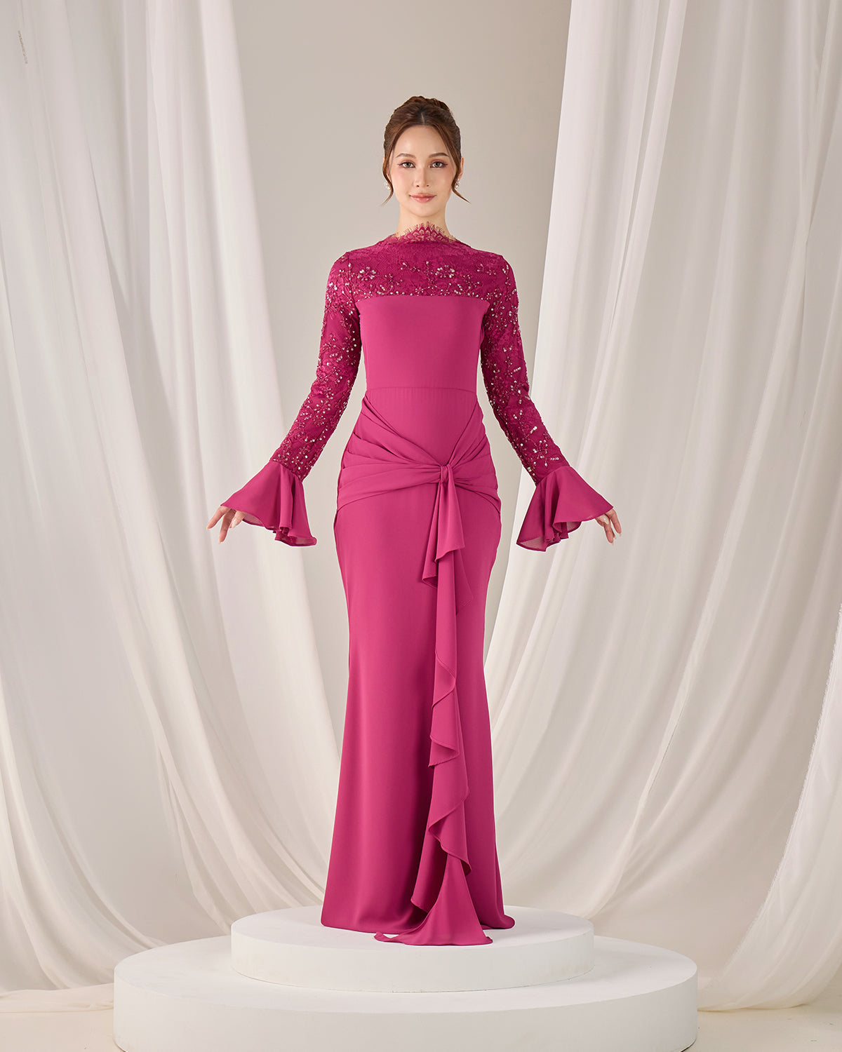 MINOR DEFECT FREYA DRESS (DARK FUCHSIA)