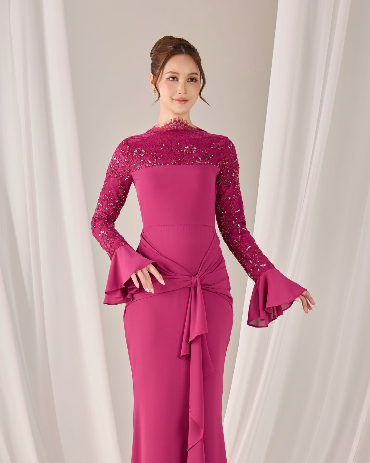 MINOR DEFECT FREYA DRESS (DARK FUCHSIA)