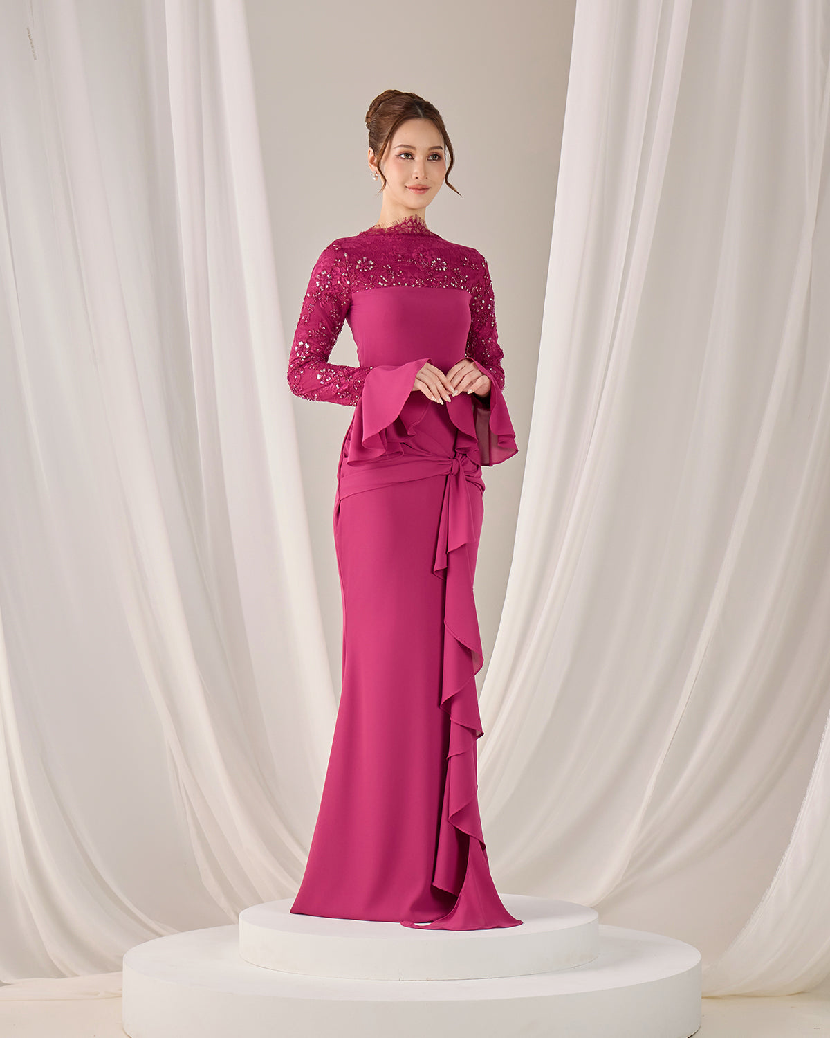 MINOR DEFECT FREYA DRESS (DARK FUCHSIA)