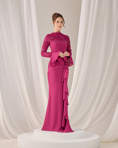 MINOR DEFECT FREYA DRESS (DARK FUCHSIA)