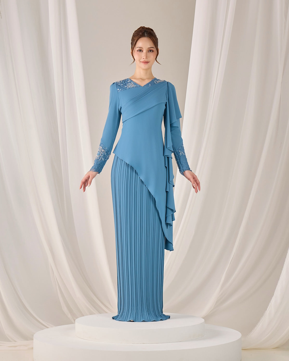 ADALINE DRESS (DIAMOND TEAL BLUE)