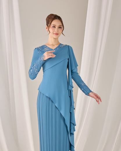ADALINE DRESS (DIAMOND TEAL BLUE)