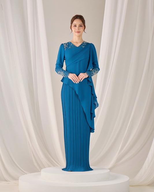 ADALINE DRESS (TEAL BLUE)