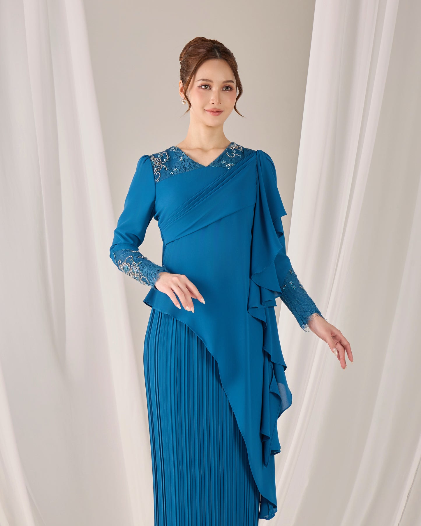 ADALINE DRESS (TEAL BLUE)