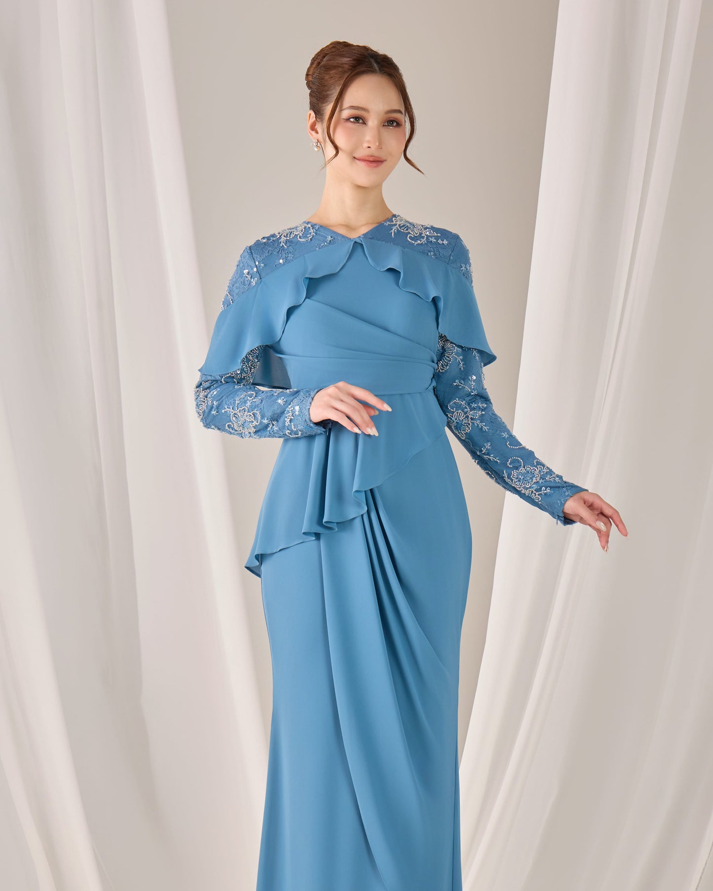MIREA DRESS (DIAMOND TEAL BLUE)