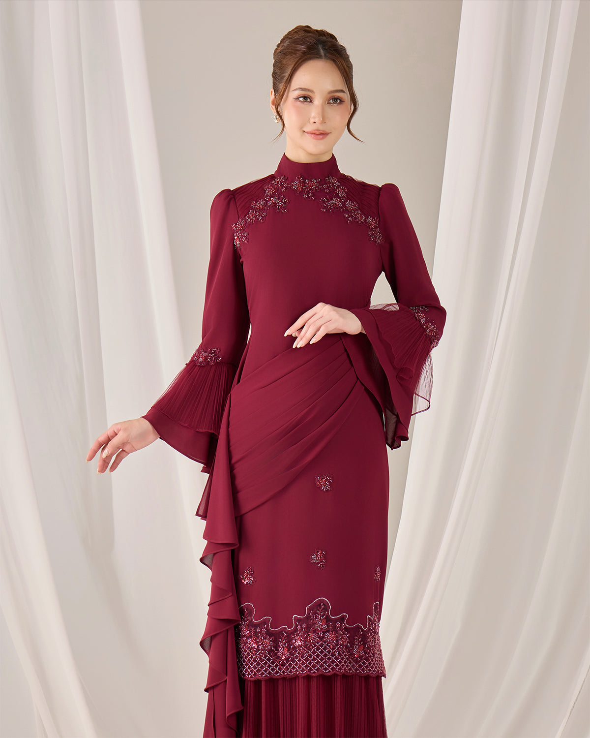 HAYLIE KURUNG (BURGUNDY)