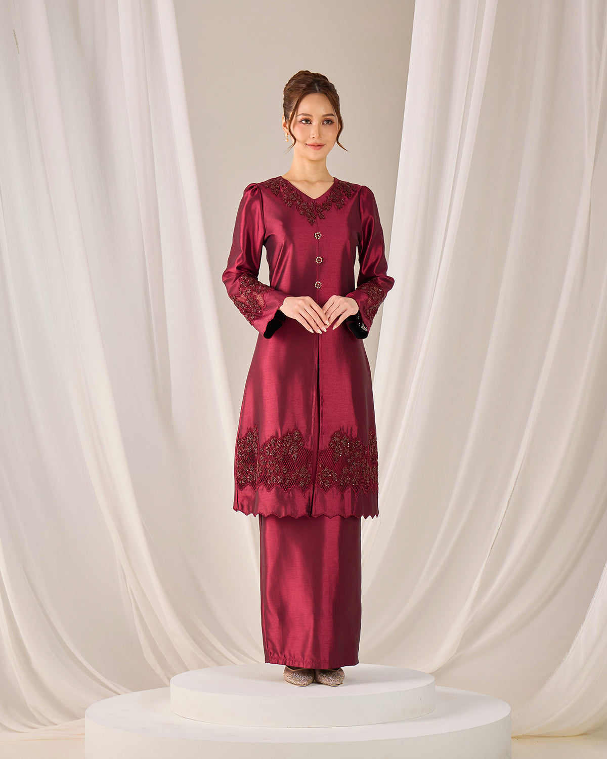 SERAYA KURUNG (BURGUNDY)
