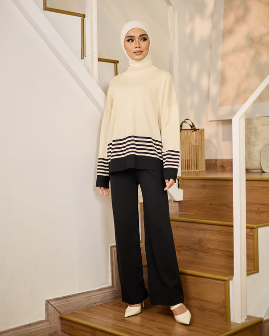 CLEO HALF STRIPES (BLACK)