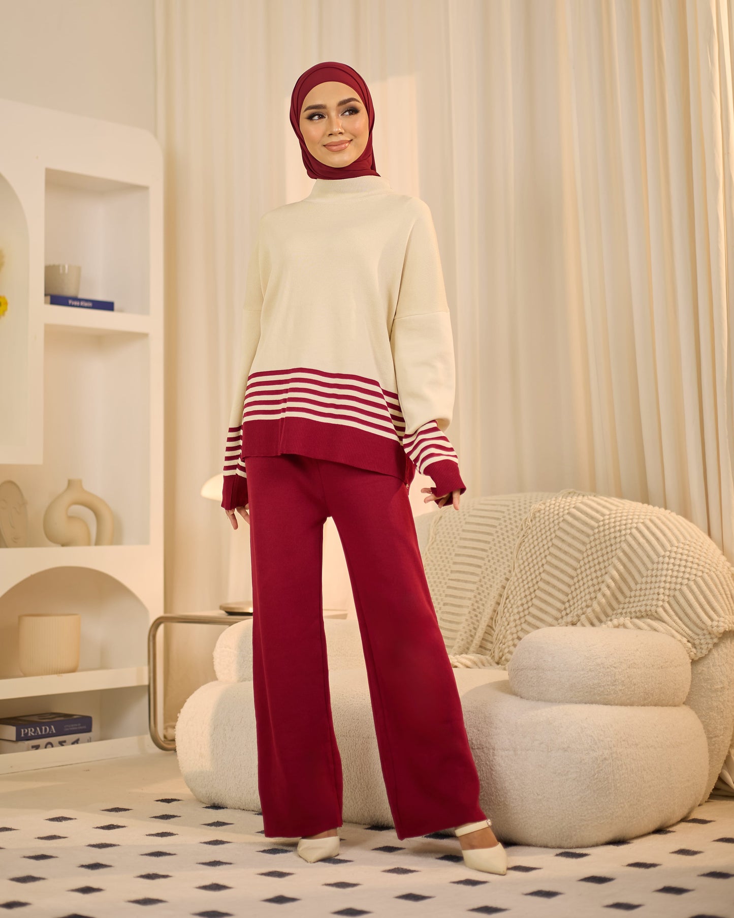 CLEO HALF STRIPES (RED CHERRY)