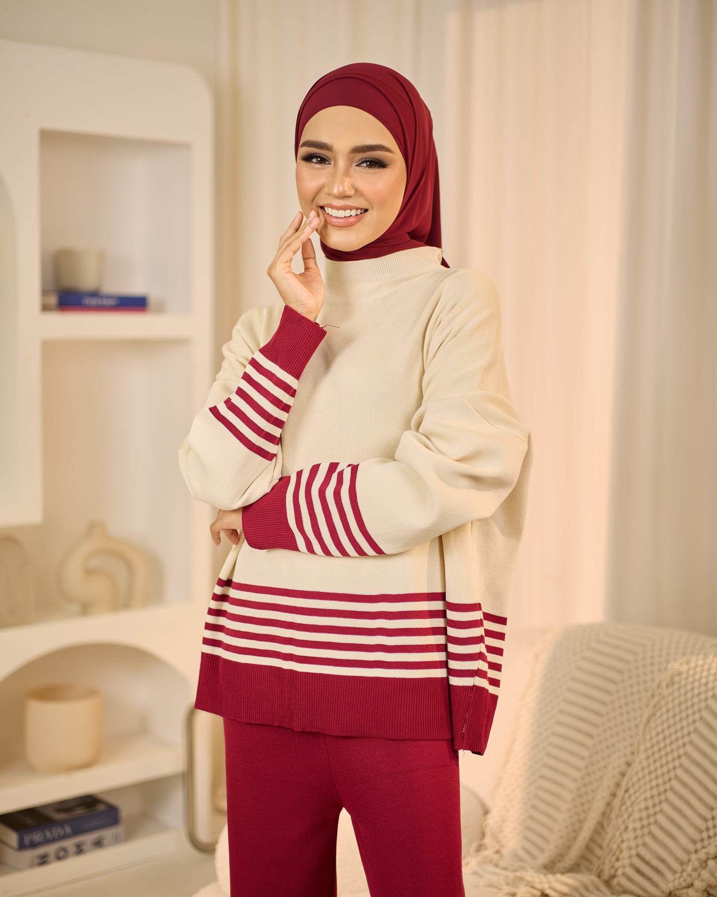 CLEO HALF STRIPES (RED CHERRY)