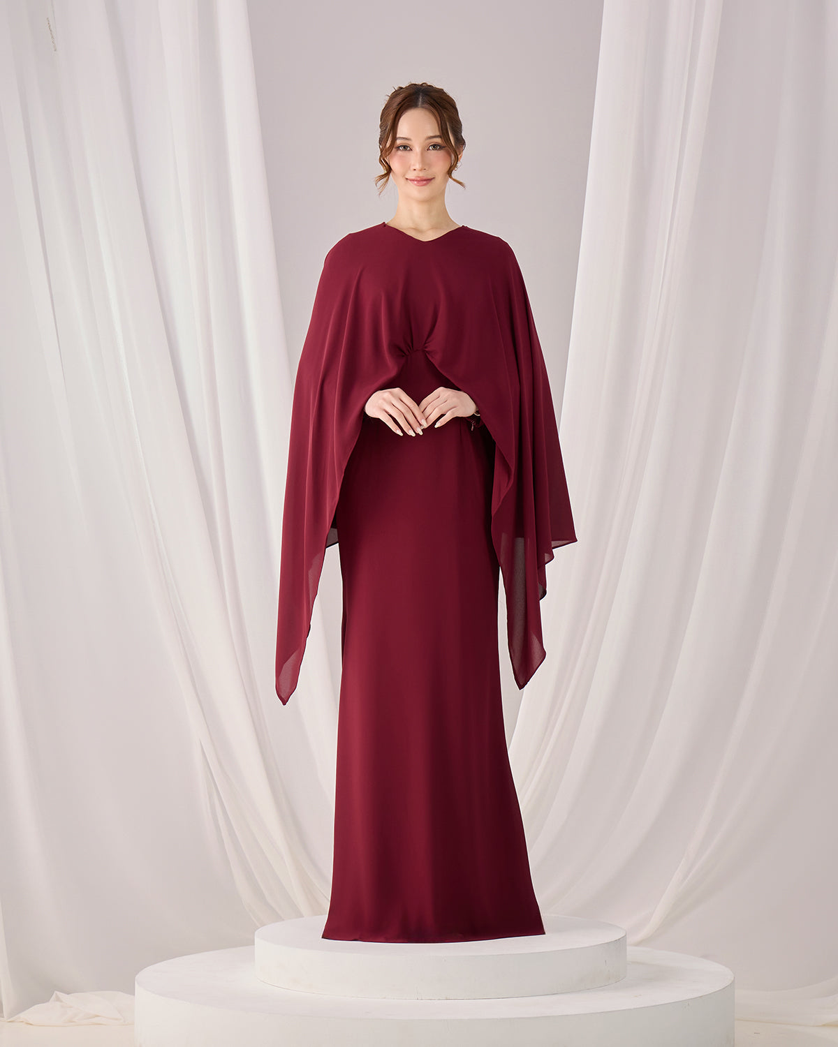 ZALEA DRESS (BURGUNDY)