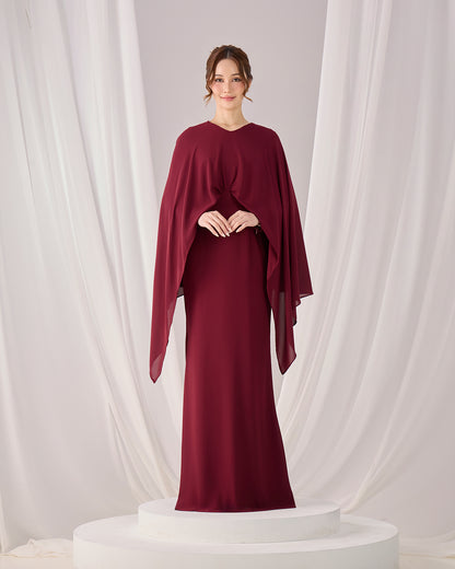 ZALEA DRESS (BURGUNDY)
