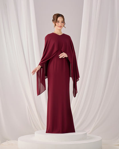 ZALEA DRESS (BURGUNDY)