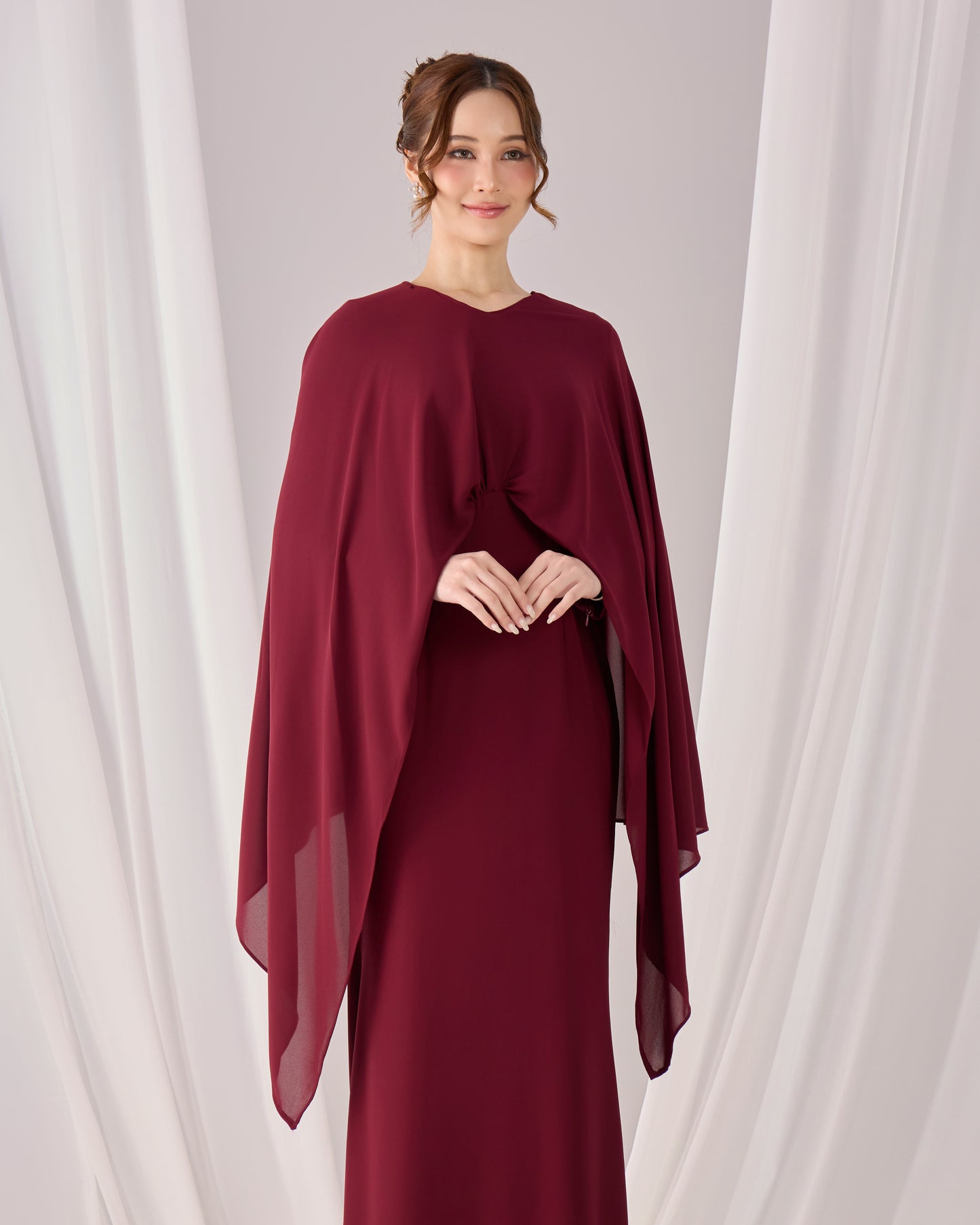 ZALEA DRESS (BURGUNDY)